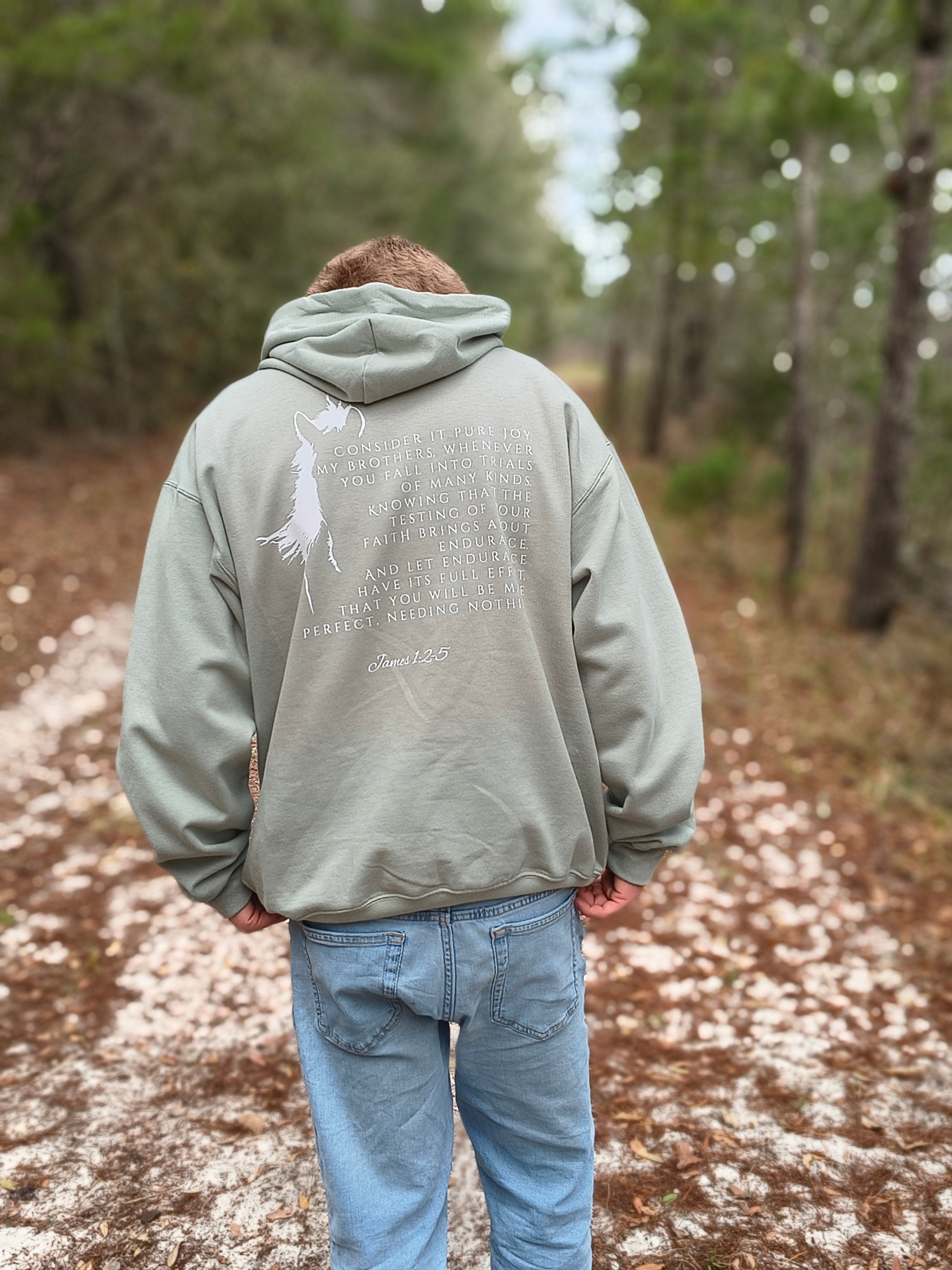 PURE JOY Sage green hoodie