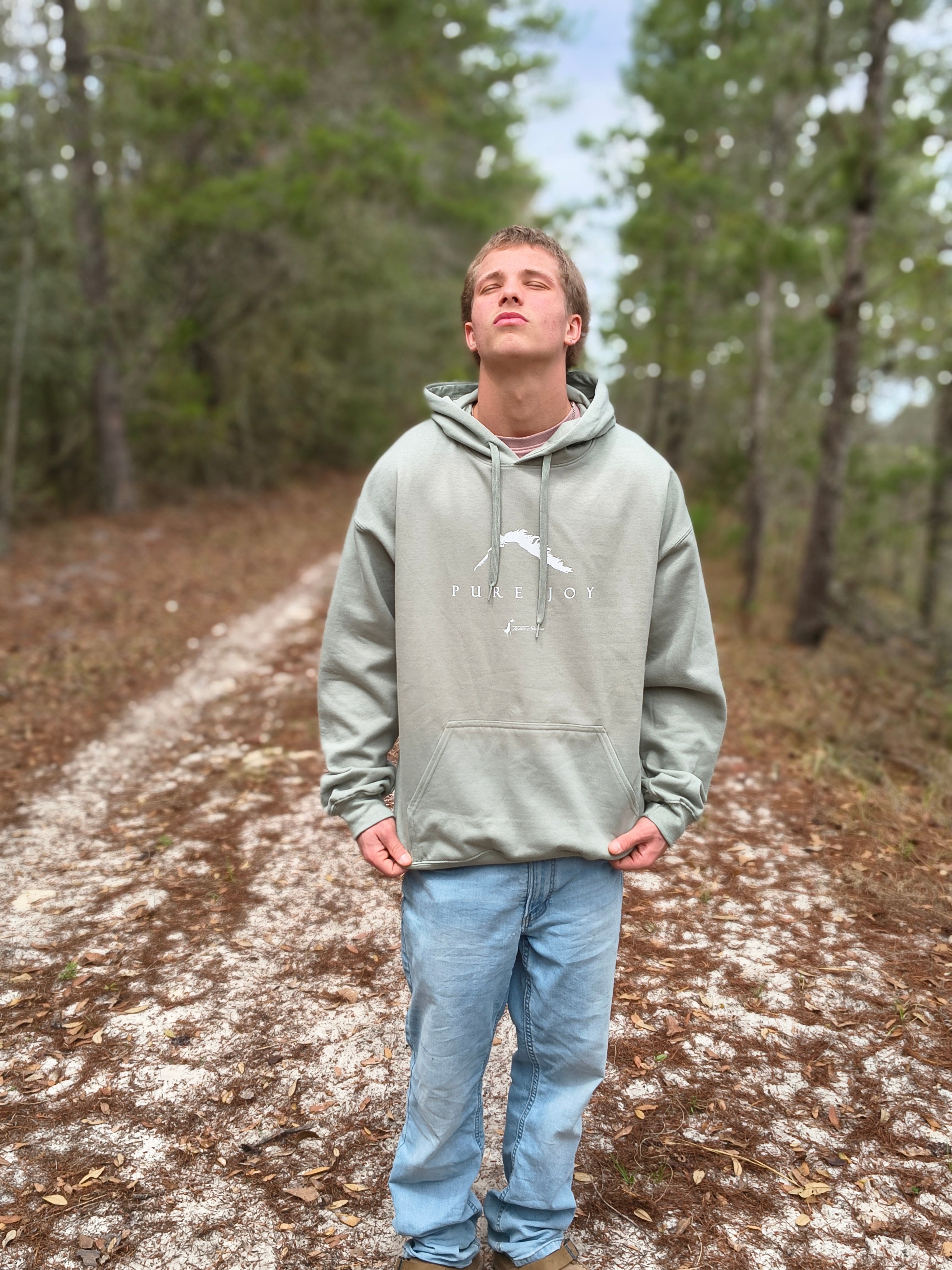 PURE JOY Sage green hoodie